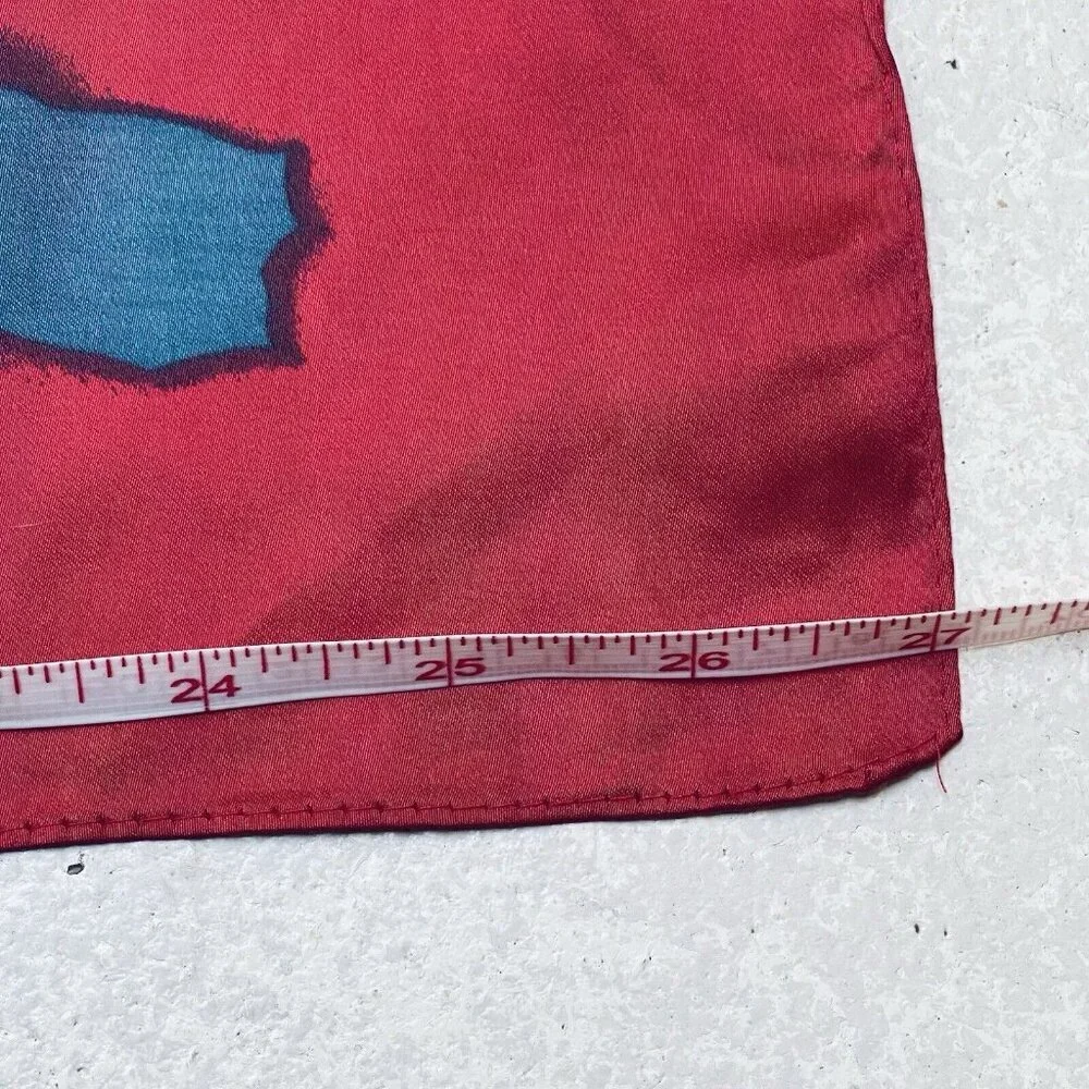 Wrapable Silky Neckerchief Square Scarf 26.5 x 27 Inches Multi Color Abstract